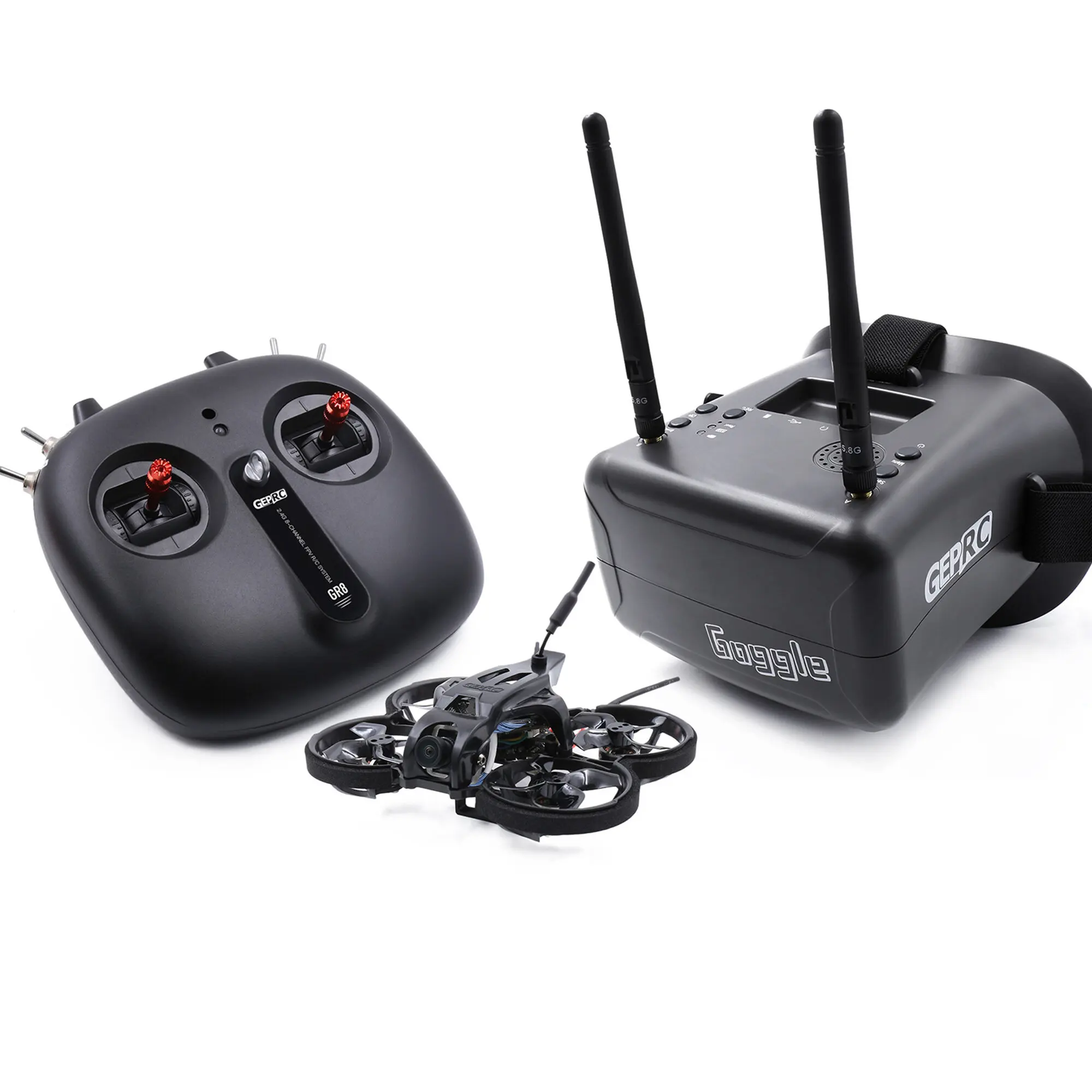 GEPRC TinyGO 1.6inch 2S 4K Caddx Loris FPV Indoor Whoop+GR8 Remote Controller+RG1 Goggles RTF Ready To Fly FPV Racing RC Drone