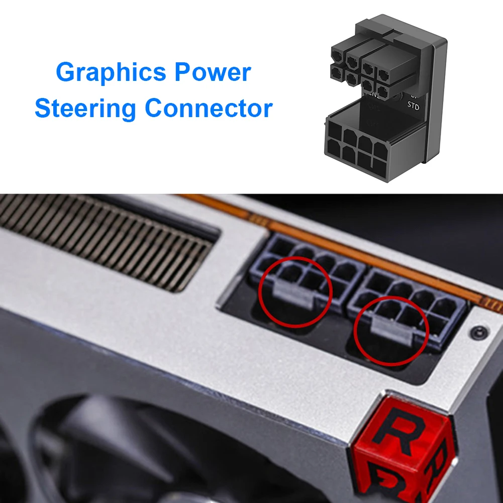 1PCS ATX GPU Adapter Elbow Head GPU Power Steering Connector PCI-E 6Pin 8Pin 180 Degree Rotating