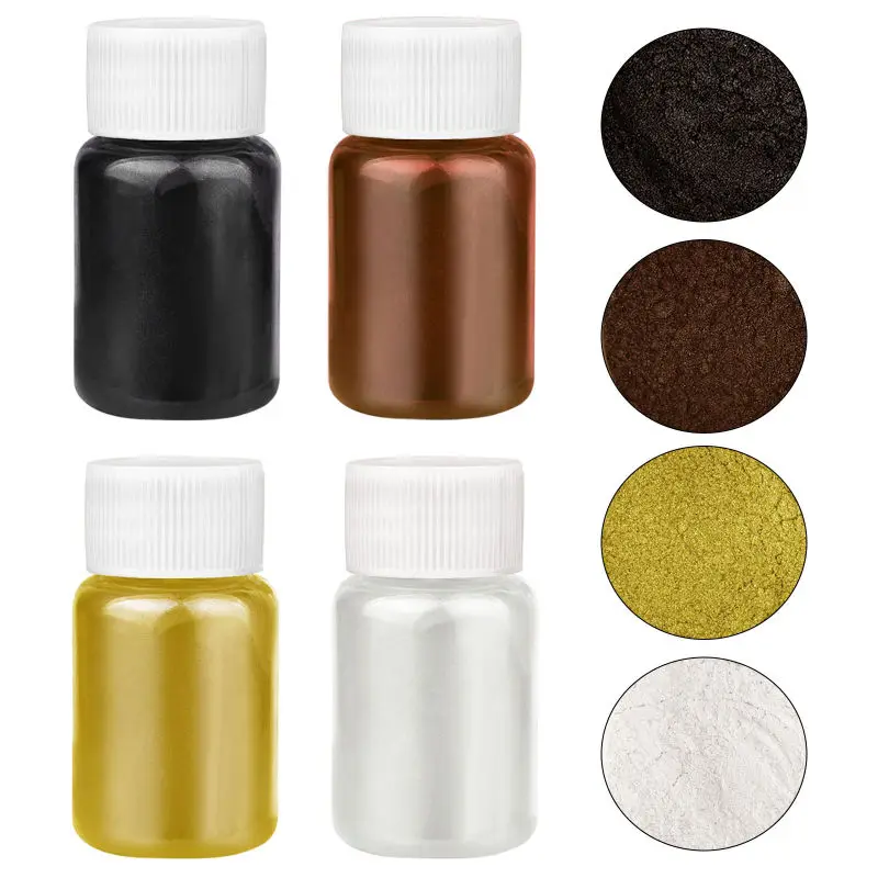 4 Colors/Set Pearlescent Powder Resin Pigment Kits Mica Mineral Powder Dyes DIY Epoxy Resin Jewelry Making Nail Art Decor Makeup