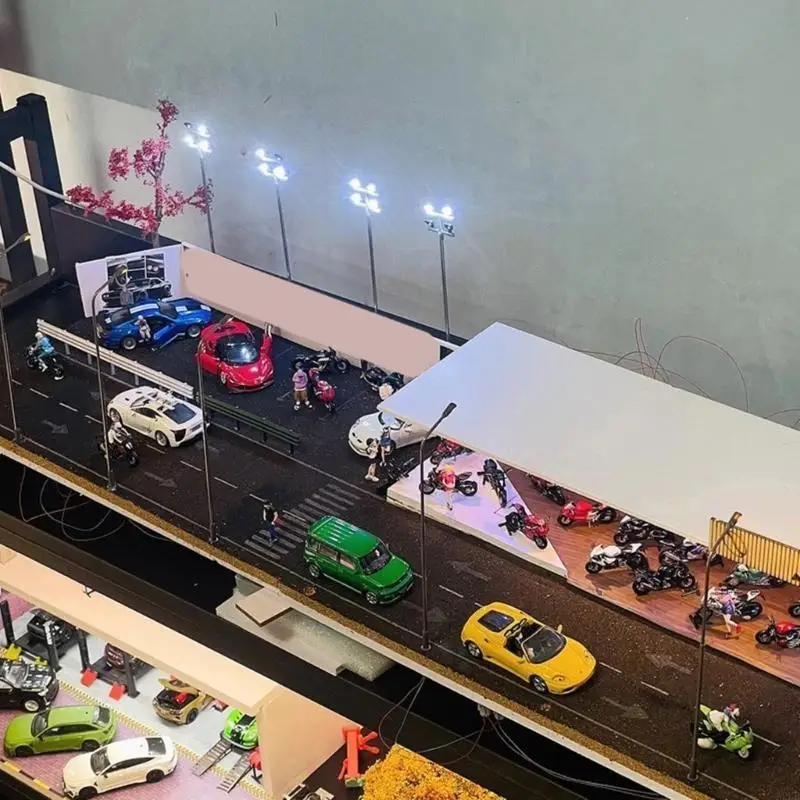 

Bright LED Illuminated Miniature Highway Light for HO Scale Model Layouts Enhancing Nighttime with Simple Installation A2UB