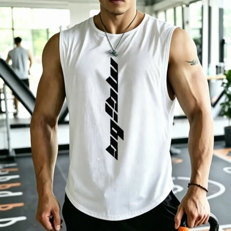 Men's sleeveless tops broad shoulder fitness vest sports leisure jogging quick-drying summer training clothes mesh men tank top