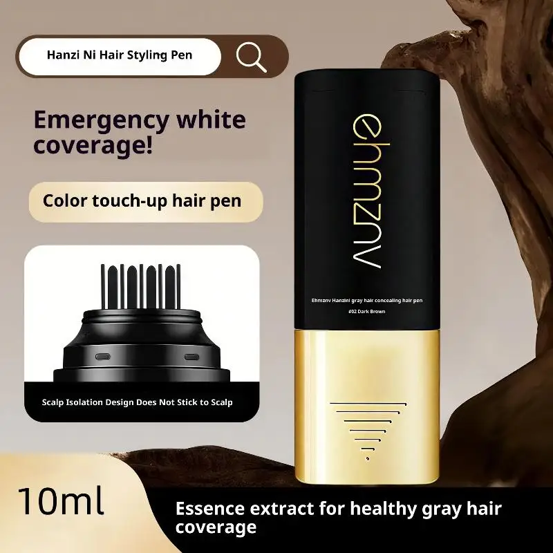 

2 в 1, растительная краска для волос с расческой, черная, коричневая, долговечная, временная краска для волос, покрытая белыми волосами, ручка для мытья по линии волос