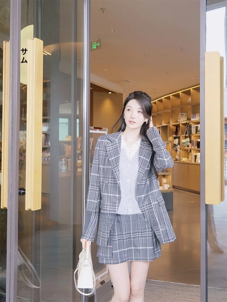 

Шерстяной костюм Marie Jone Wcouture с асимметричным плиссированным подолом, женское пальто в академическом стиле, стандартной длины, лето 2023