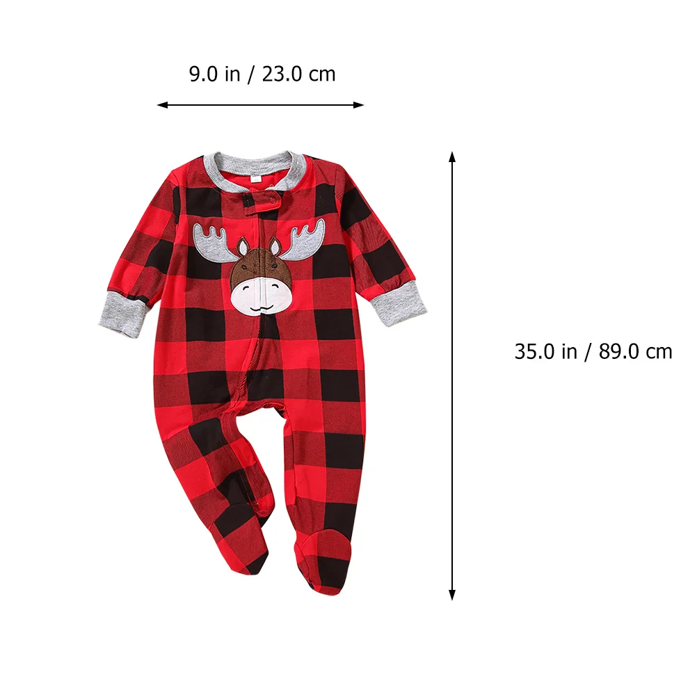

Baby Christmas Romper Long Sleeve Cotton Jumpsuit for Winter Warmth Deer Embroidery Infant One-Piece Outfit Holiday Party
