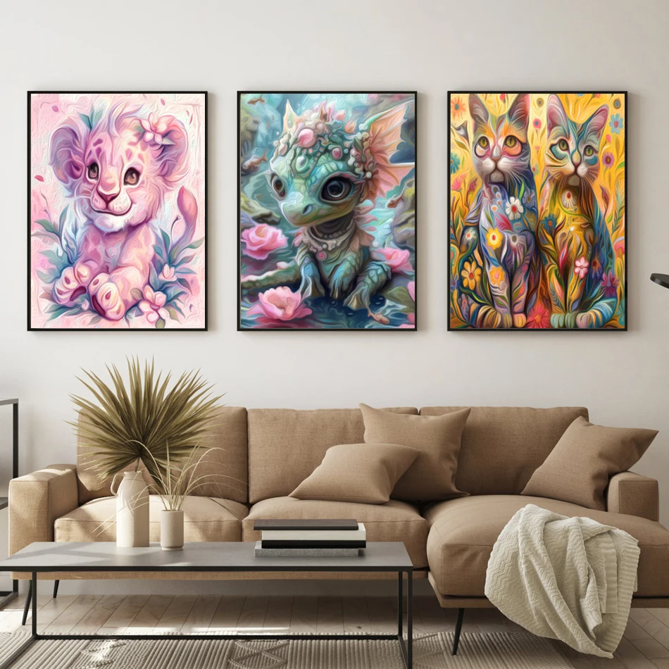 RUOPOTY-Painting By Number Adults Animals Handiwork With Frame Oil Art Markers By Numbers Drawing On Canvas Set Home Decoration