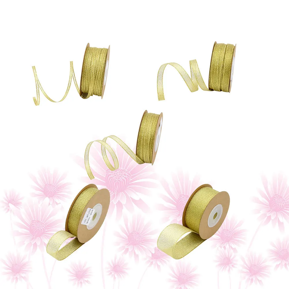 

5pcs 5 Rolls 3Mm 6Mm 10Mm 15Mm 20Mm Grosgrain Ribbons Set Polyester Gift Ribbon For Diy Party Decoration Flower Packaging Craft