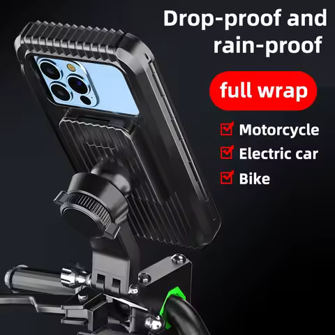 Waterproof Motorcycle Bike Mobile Phone Holder Support Universal Bicycle GPS 360&deg; Swivel Adjustable Motorcycle Cellphone Holder