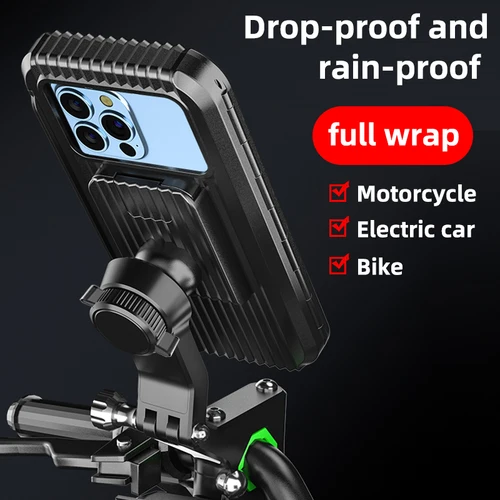 Imagen 1 del producto Soporte impermeable para teléfono móvil de motocicleta, soporte Universal para bicicleta GPS 360 ° Soporte giratorio ajustable para teléfono móvil de motocicleta