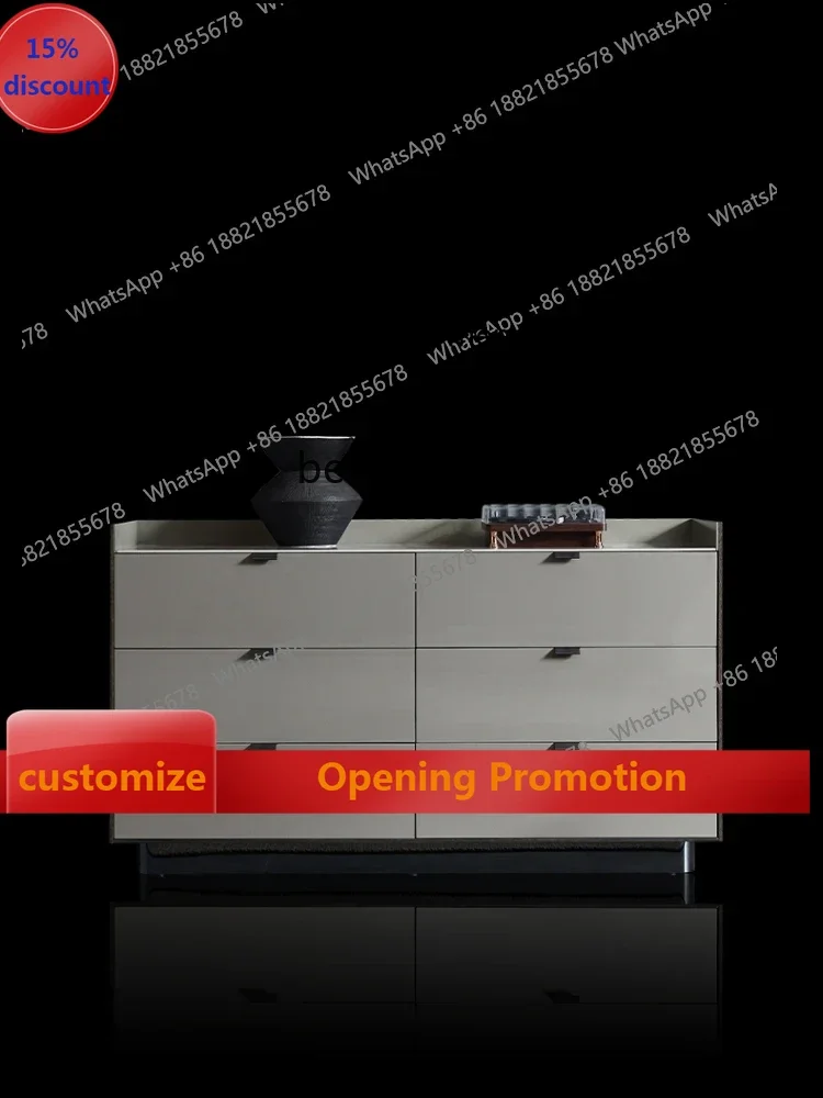 

B7304 ss Italian Minimalist Chest of Six Drawers Stone Plate Sideboard Cabinet Light Luxury Modern Minimalist Decoration Entranc