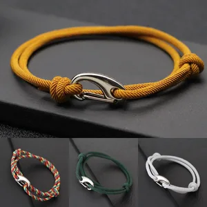 Gelang Tali Laut Berlapis Ganda Gaya Sederhana Baru untuk Pria Wanita Geser Dapat Disesuaikan Tali Tipis 3mm Gelang Bahari Pulseria 12 gelang bahari penjualan terbaik - №