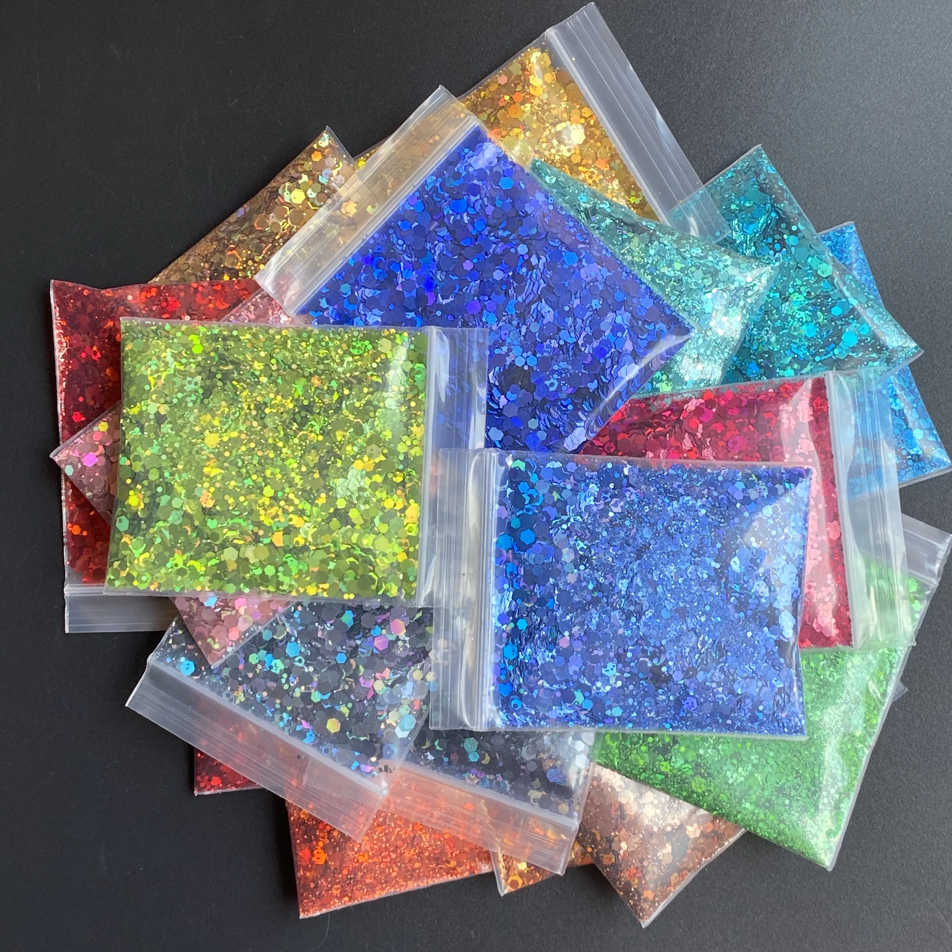 

50g/Bag Holographic Chunky Nail Art Glitter Face Body Eye Hair Festival Mixed Sizes Holographic Glitter For Epoxy Resin