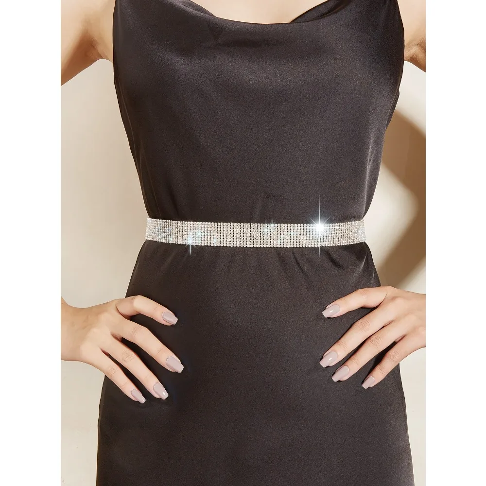 حزام حجر الراين للنساء لتزيين الفساتين ، ديكور الحفلات ، براق ، الحفلات