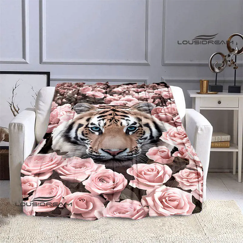 

3D tiger printed blanket Picnic blanket Warm and beautiful blanket Flatloda home travel blanket bed linings birthday gift