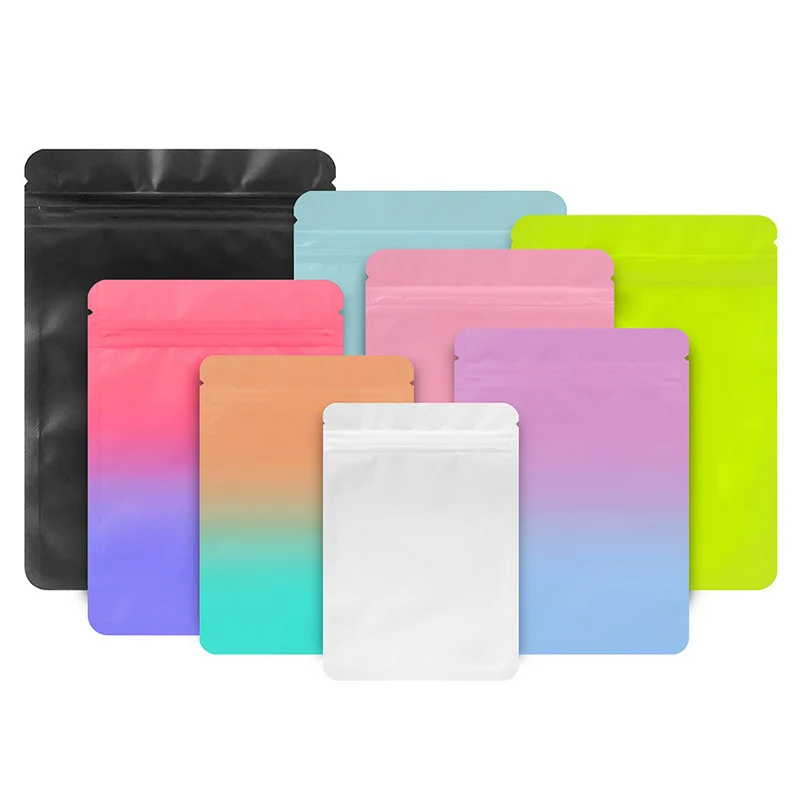 1000Pcs/Lot Colorful Matte Heat Sealable Flat Pouches Ziplock Mylar Bag Small Plastic Zip Lock Aluminum Foil Package Bags