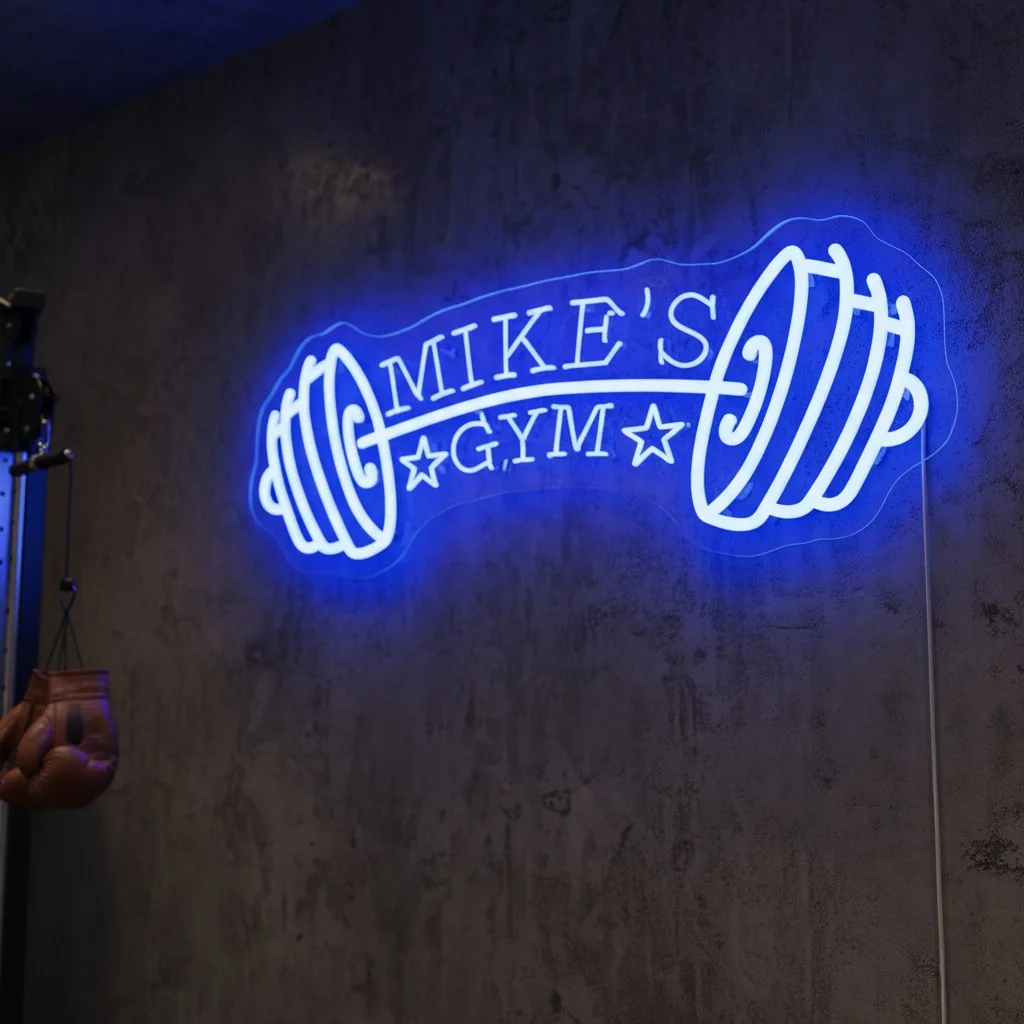 Personalized Gym Neon Sign - Dumbbell LED Neon Light, Fitness Room Wall Decor, Perfect Father's Day Gift for Dad/Man/Boyfriend image 3