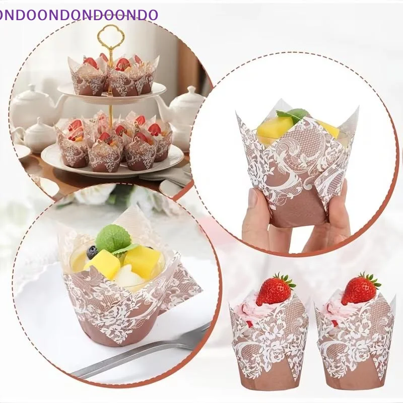 50pcs Tulip Muffin Cupcake Paper Cups Oilproof Cupcakes Liner Baking Muffin Box Cup Cake Decorating Tools Muffin Wrap Cases