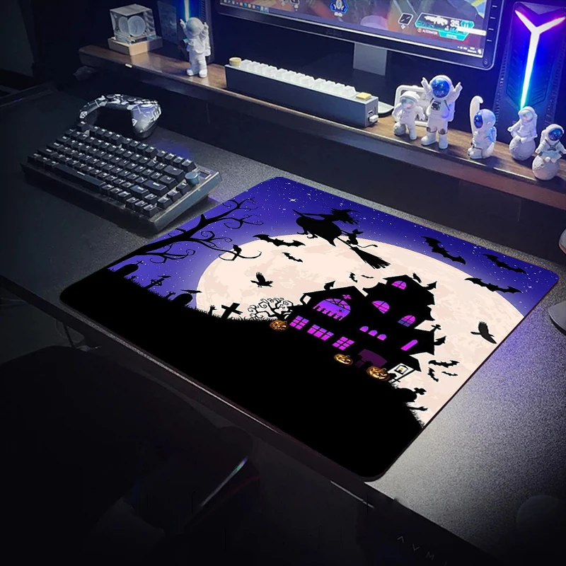 Cute Ghost Mouse Pad Waterproof Halloween Desks Witch Keyboard Mat 40X45CM Table Cushion Office Carpet Rug Pc Gamer Accessories