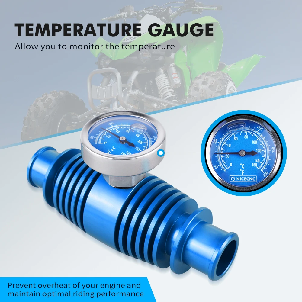 NICECNC Für Yamaha Raptor 700 700R Kühler mit Inline-Temperaturanzeige für Suzuki LTZ400 Honda TRX ATV Zubehör – Detail 5