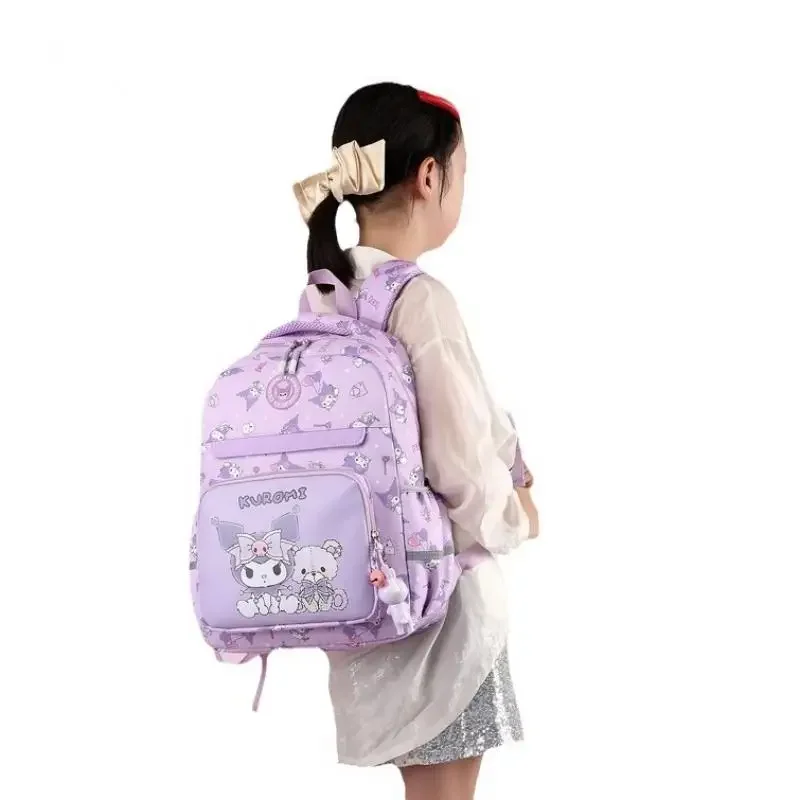حقيبة ظهر جديدة للأطفال من Hello Kittys حقيبة مدرسية ذات سعة كبيرة للطالبات من Kuromi مطبوع عليها رسوم كرتونية Kawaii قابلة للتنفس