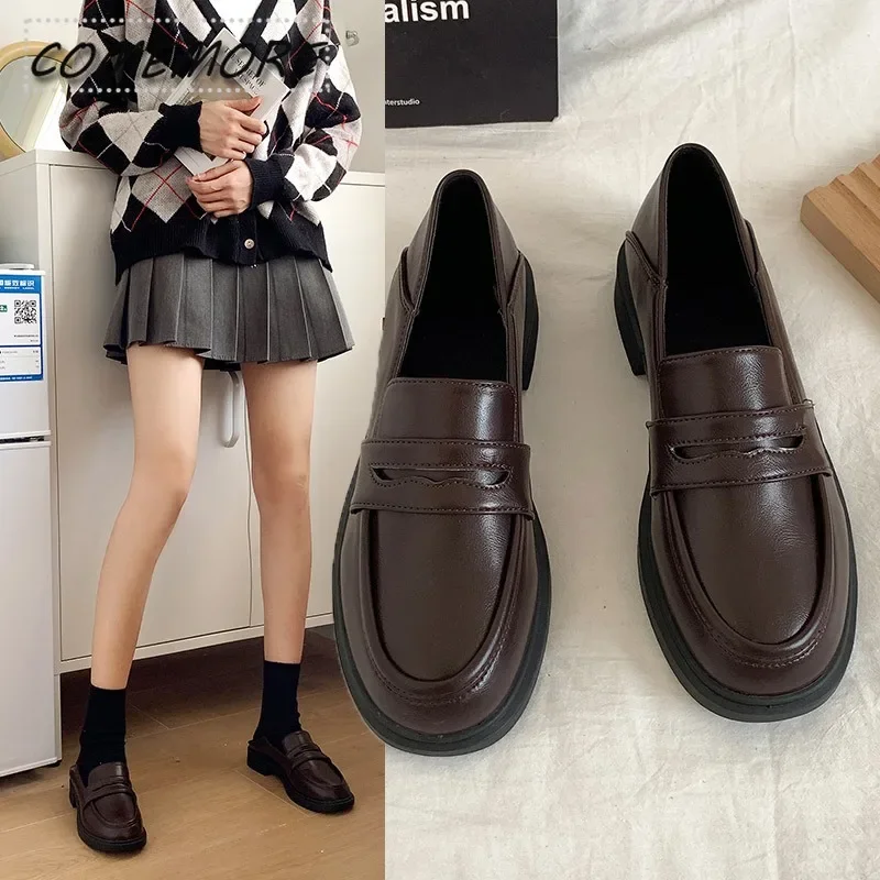 Loafers Womens Lolita Mary Jane Shoes Girls Japanese School Jk Uniform Harajuku Shoes College Gothic Quality Casual for Woman PU