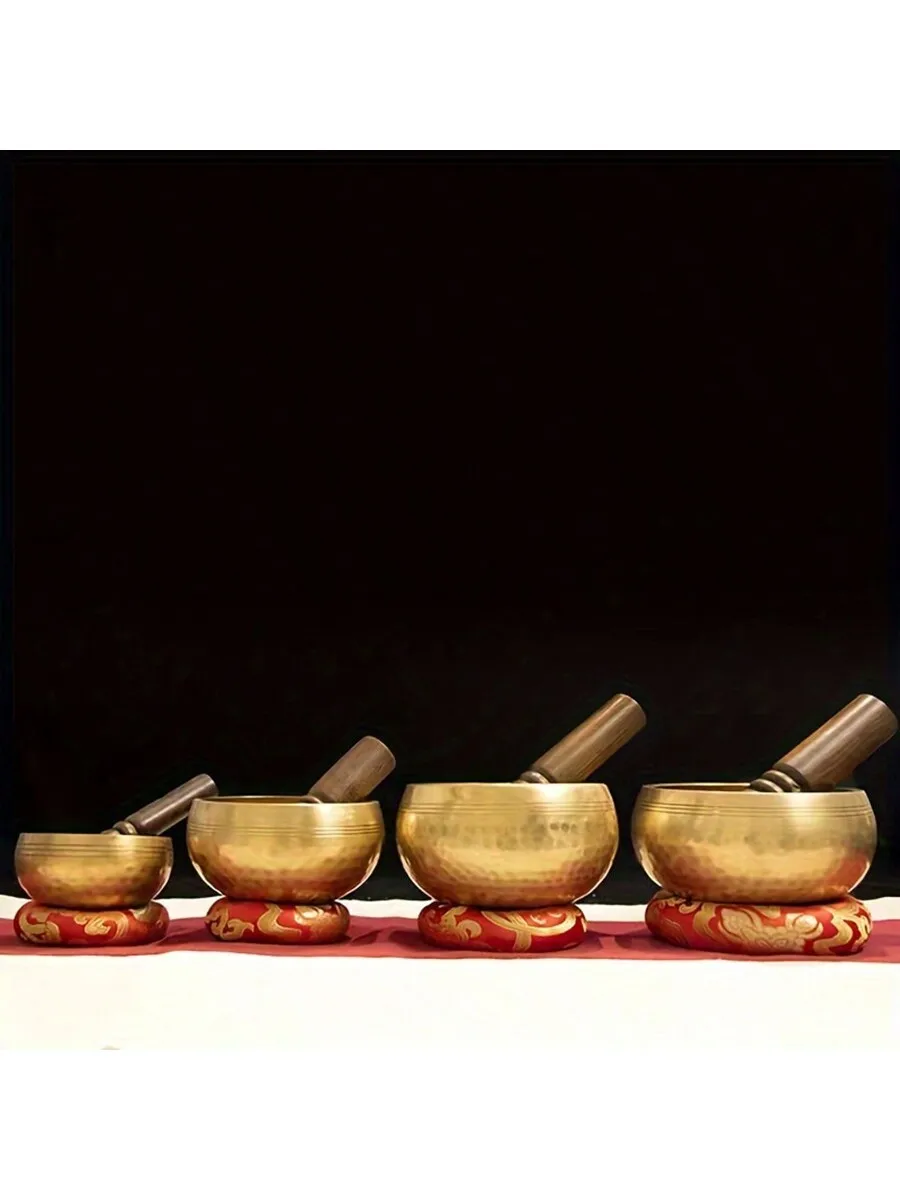 Singing Bowl Set Meditation Sound Bowl for Yoga Sound Healing Relaxation Therapy Spiritual Decor with Mallet and Cushion