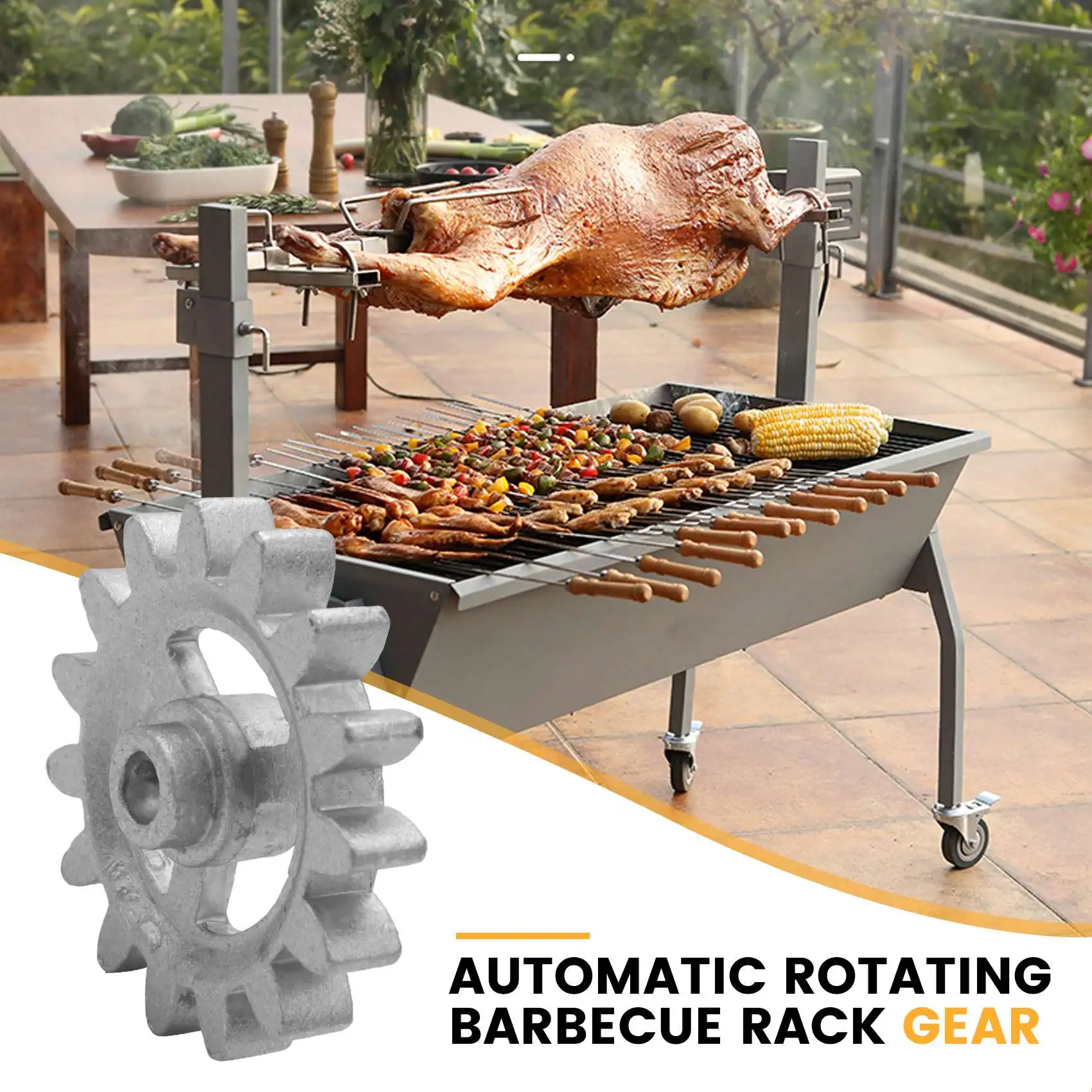 2025 Trend Durable Gear Heat Resistant Accessories Barbecue Frame Gear DIY Parts Automatic Revolving Mini Hardware Wheel Aluminu