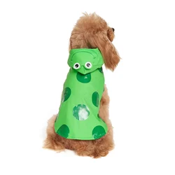 Waterproof Dog Raincoat with Hood for Small Dogs Puppy Rain Jacket Clothes Funny Frog Pattern Pet Dog Poncho Slicker Costumes Po