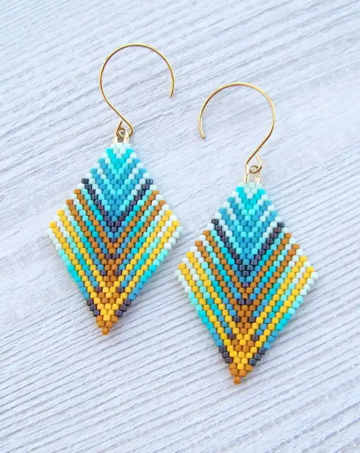 ZGMXR Rice bead earrings Versatile Geometry Irregular Hand weaving Fashion Bohemia Simple Alloy Woman Beaded earrings