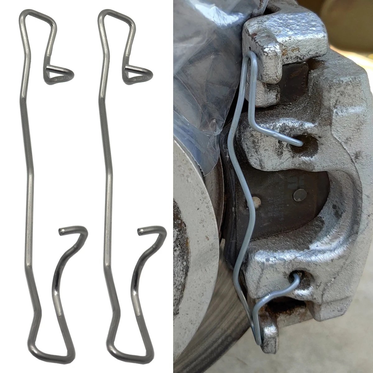 2pcs Rear Left Right Brake Pads Fittings Caliper Spring Fit Retainer Anti-Rattle Clip Fix Accessories For JAGUAR XK SERIES 06-