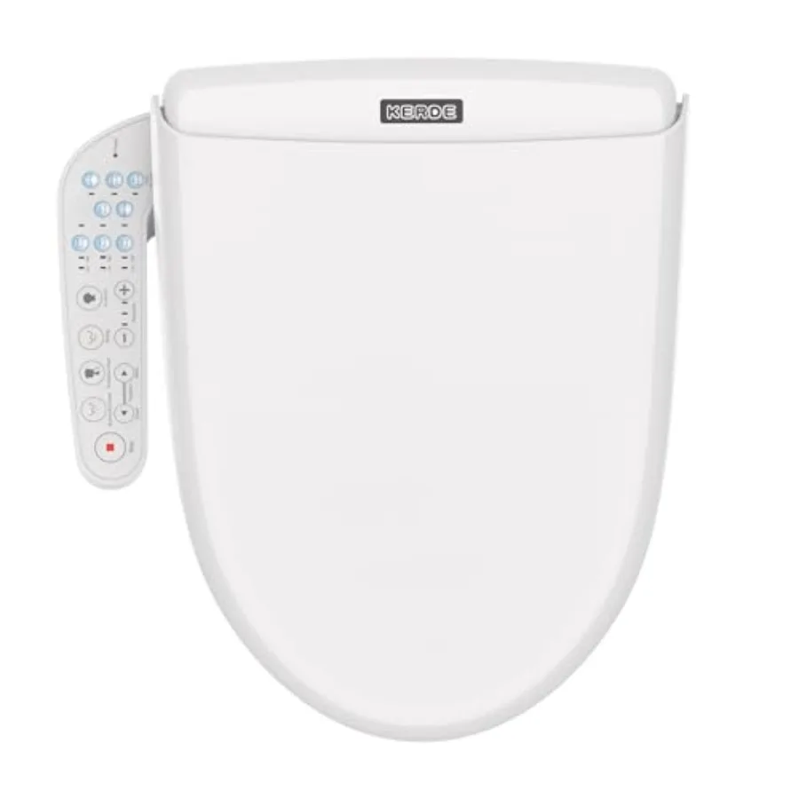 

KERDE 08 Smart Electric Bidet Toilet Seat for home bathrooms, ABS plastic, white, heated seat with adjustable temperature, warm