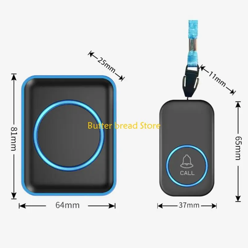 W89C كبار السن مقدمي خدمات الإنذار Pager Wireless Call Button 5 Gear Sound قابل للتعديل