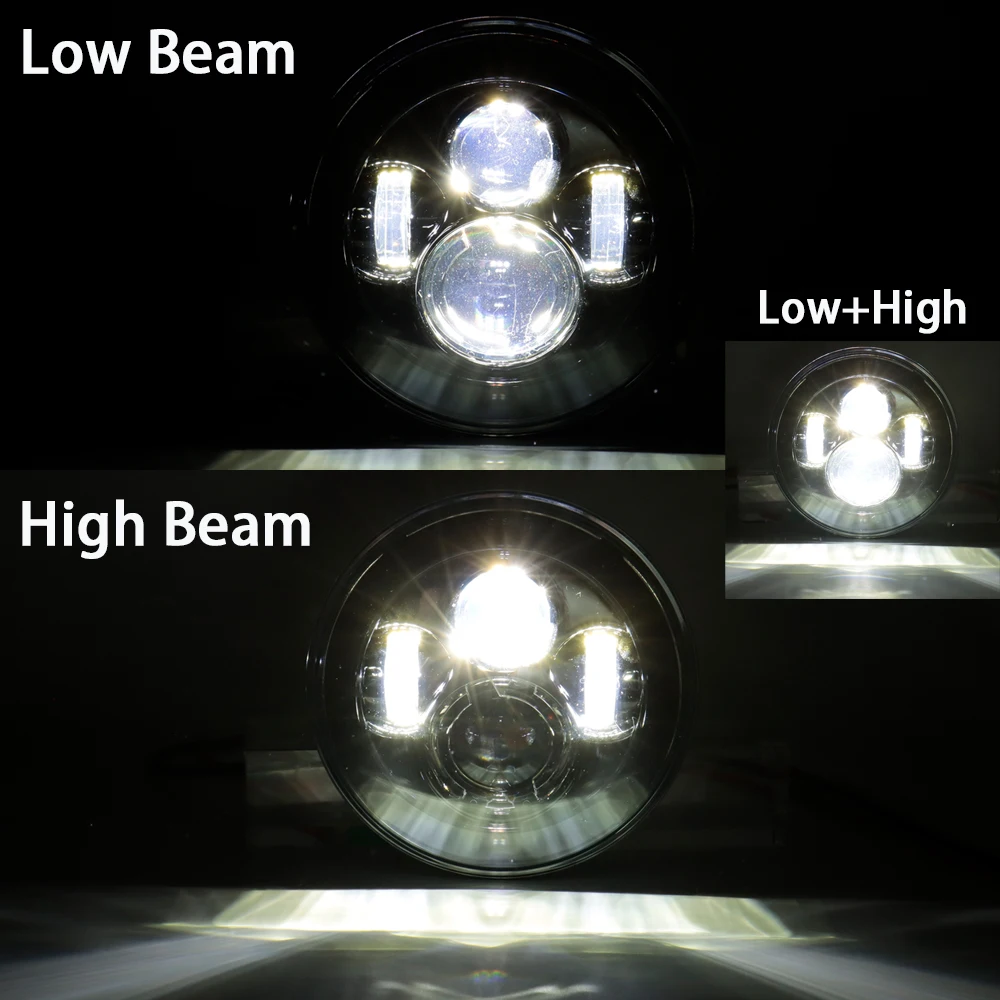 7 "E24 DOT LED المصباح كشافات للرئيس الهندي رودماستر سبرينغفيلد دراجة نارية 4.5" أضواء الضباب مصباح مساعد #5