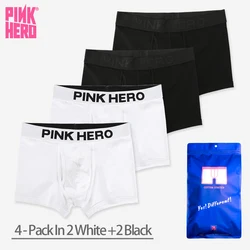 PINKHERO 544 Cuecas Masculinas Confortáveis e Macias Cuecas de Algodão, Cuecas Boxer de Alta Qualidade, 4 Peças