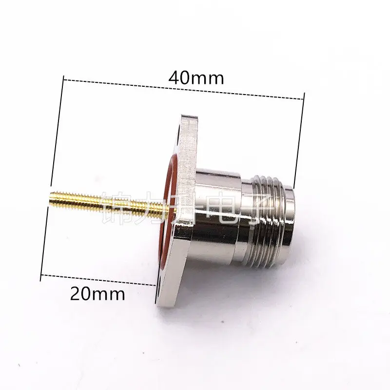 All-copper connector N-head N-KF extended L16 female N female head square plate flange joint needle antenna base 25*25