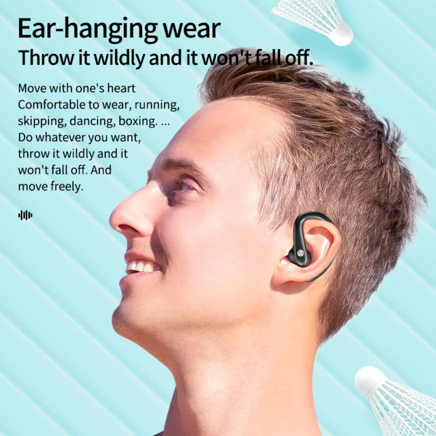 T30s Wireless Bluetooth Headset Ear Hanging Sports Running Earplugs Comfortable Wearing Waterproof Headset with Power Display