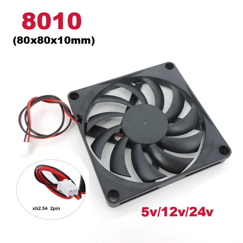 Wentylator Turbo 5V 12V 24V 8010 80MM 8CM DIY Chłodzący Bezszczotkowy Wentylator do Drukarki 3D Części do Reprap Extruder DC Cooler Blower Wentylator Plastikowy B4