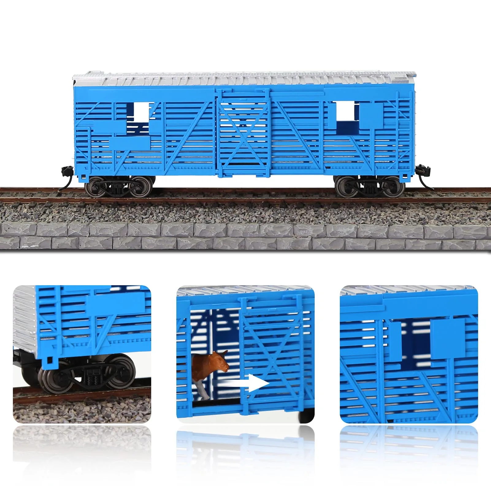 Evemodel Trains - HO skala 40 \'Wagon 1:87 Wagon bydlęcy pomalowany bez liter C8767