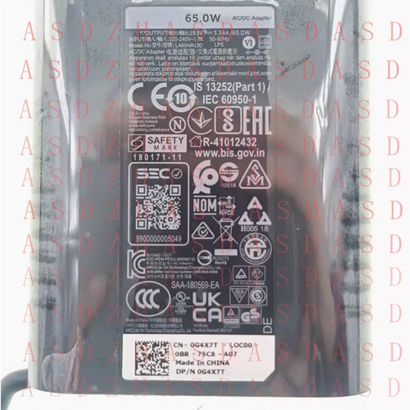 Z  FOR Dell Latitude 7280 0G4X7T LA65NM130 65W Charging Wire Power Adapter