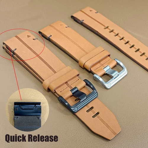 Imagen 2 del producto ANBEST-Correa de cuero genuino para Garmin Fenix, pulsera de 22 y 26MM, 6/6 Pro/5/7, 7X/6X Pro/6X/5X/5X Plus