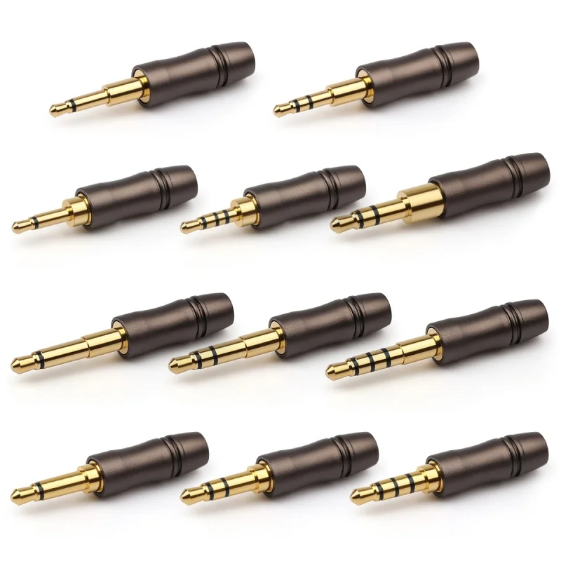 Earphone Soldering Connector 2.5mm 3.5mm Earphone Plugs 2/3/4 Pole Mono Stereo 2.5/3.5Mini Jack Headphone Extended Adapters