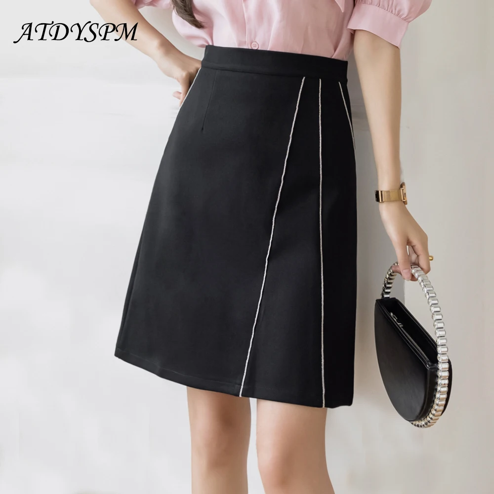 

Mini Skirts Chic Bright Stripes Short Skirt Female New Korean Fashion Oversize High Waist Package Office A-Line Skirts Jupe Femm