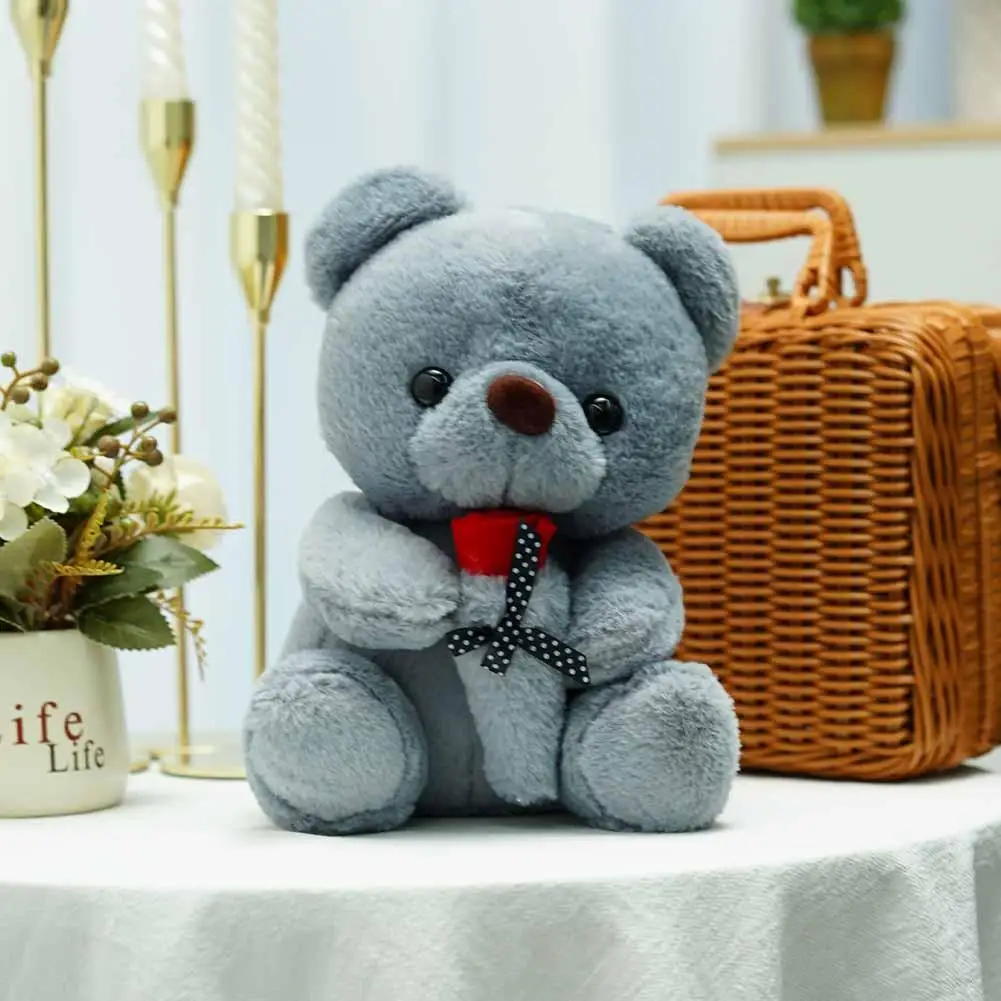 Orsetto di peluche Kawaii con rose Peluche Orso morbido Bambola di pezza Regalo romantico per i regali di San Valentino Rose Teddy Bear Peluche