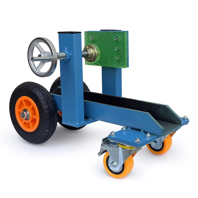 Manual Stone Transport Cart Four-Wheel Flatbed Cart Marble and Glass Door/Window Transport Tool 8CM Clamping Slot