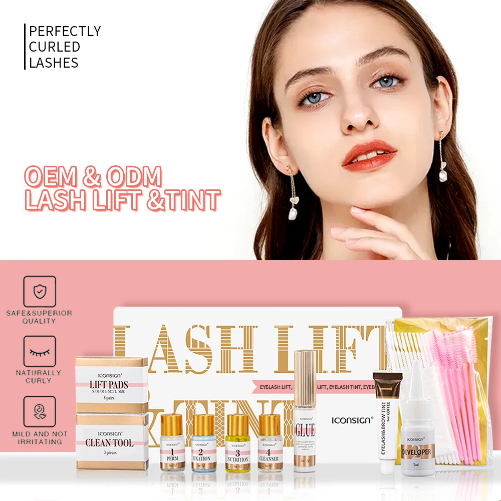 ICONSIGN Lash Lift and Tint Kit Professional Eyelash Perm Kit 2 in 1 Lashes Tint Brow Lashes Tint Brow Dye Eyes Makeup Tools