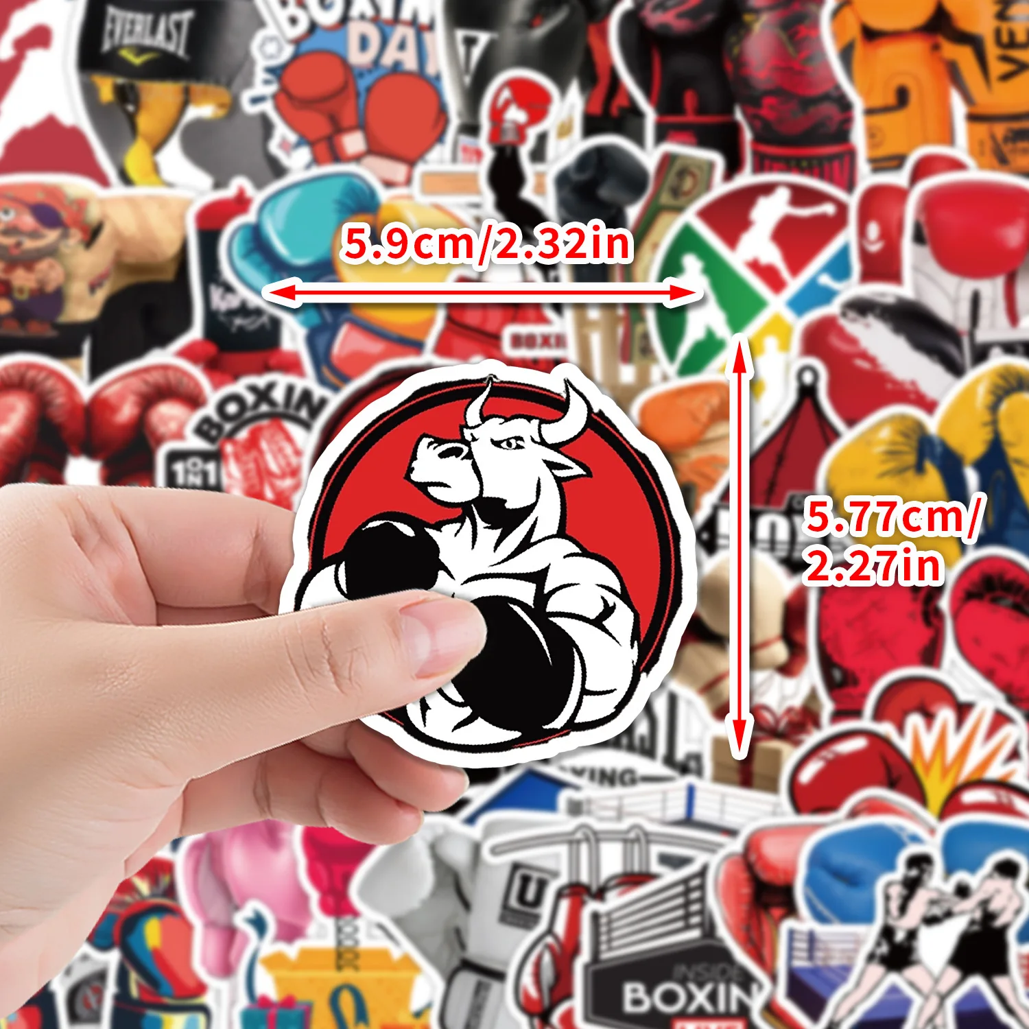 10/30/50PCS Boxing Cartoon Stickers Cool Sports Sticker Graffiti Decoration Fridge Luggage Laptop Phone Guitar Bike Decals Toy