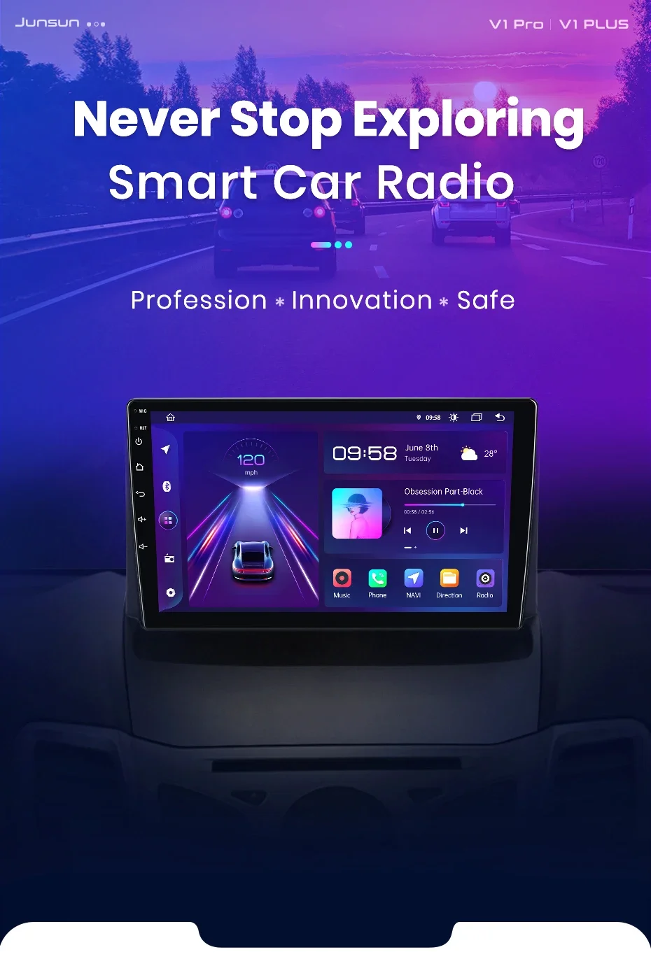 Junsun kabelloses carplay android auto radio für ford fiesta mk7 2012-2015 auto intelligente systeme rds bt dsp 2 din autoradio – Detail 4