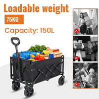 150L Collapsible Camping Stroller Portable Beach Cart Folding Travel Stroller for Sport Shopping and Outdoor Transport