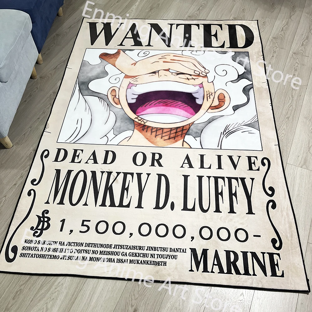 

Необычные коврики с Аниме One Piece Luffy Wanted Gear 5, коврик ручной работы для домашнего декора