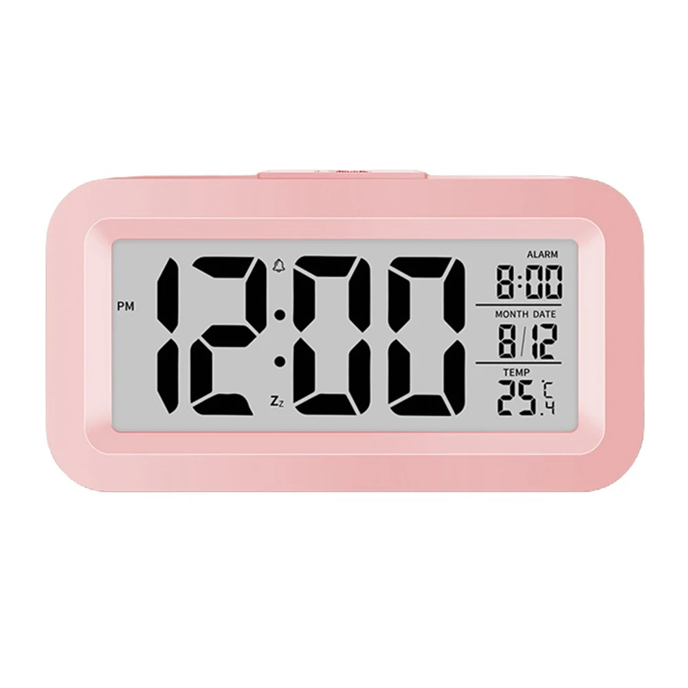 1PC Digital LCD Alarm Clock With Calendar Thermometer For Desk Travel Office Decor Multiple Colors To Choose From