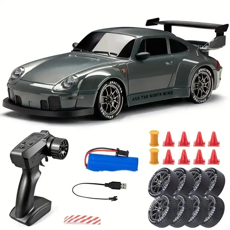 1/24 Remote Control Four-wheel Drive Drift Sports Car With LED Lights Racing High Speed Vehicle Kids Toys Multiplayer Game Gift